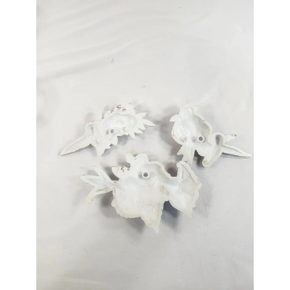 Vintage Burwood Hummingbird Floral Wall Plaques Set of 3 Pink White 1993 3303